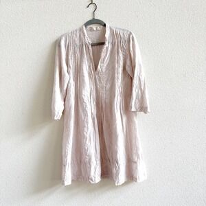 NWOT CP Shades Pale Pink Embroidered Floral Tunic Shirt SAMPLE Size Small